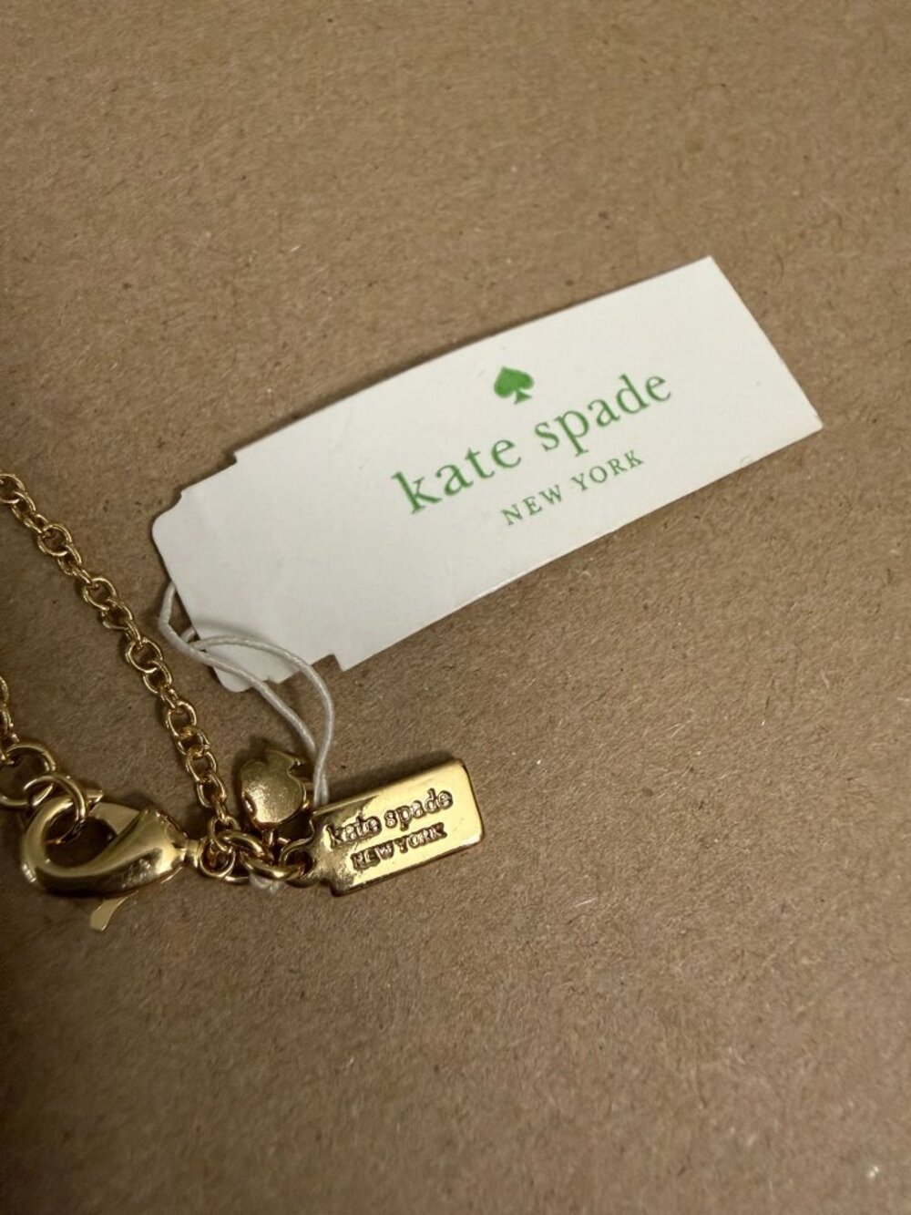 NWT Kate Spade Holepunch Spade Necklace Gold Black 32" Long - Picture 10 of 10